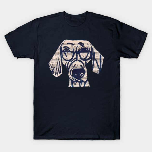 Dog,Glad, The Intelligent, The Musical. T-Shirt by krisevansart